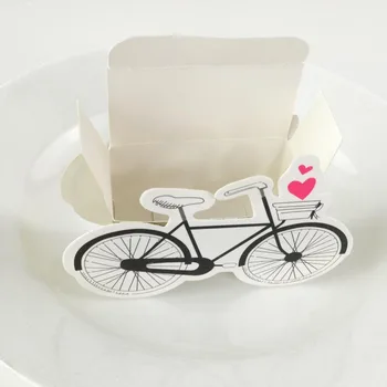 50pcs Biciclete Forma de Cutie de Hârtie de desen Animat Bicicleta Nunta de Ziua Favoarea Hârtie Cutii de Bomboane de Partid Celebrare Cutie de Cadou