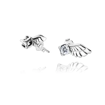 Moda 925 Sterling Silver Cercei Spumante Aripă de Înger Inima cercei pentru Aniversare de Ziua de nastere Cadouri pentru Femei Bijuterii