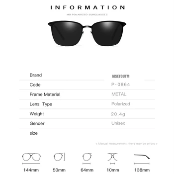 MSETOUTM Polarizate 2020 Bărbați ochelari de Soare UV400 Driver Orbire de Culoare Clasic de Brand Designer de Moda in aer Liber din Metal Ochelari de Soare 0864