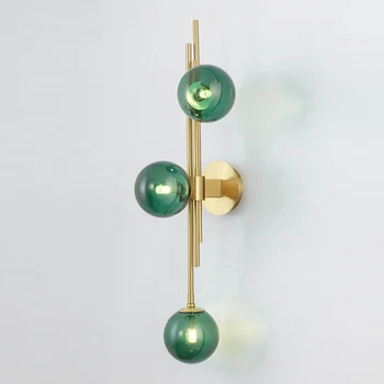 Noul Design Creativ Lampă De Perete Modernă Post De Personalitate Verde/Sticlă Clară Sconces Perete Pentru Hotel Casa De Decorare Arta De Iluminat G4