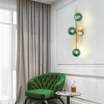 Noul Design Creativ Lampă De Perete Modernă Post De Personalitate Verde/Sticlă Clară Sconces Perete Pentru Hotel Casa De Decorare Arta De Iluminat G4