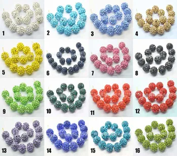 25 de tipuri de culoare 100buc AAAA 6 Rând 10mm Lut Pavate Disco Cristal Stras Ball Forma Margele DIY Pentru a face bijuterii S0010