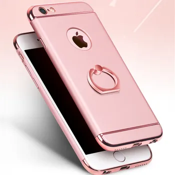 De lux 3D Aluminiu Inel Suport stativ de Cazuri Pentru iPhone 8 7 6 6s Plus X Xs Max Xr 5s SE Detașabil 360 Protecție Completă Acoperire Telefon