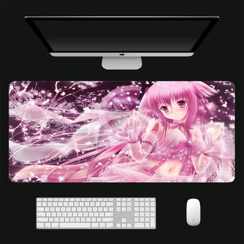 Fată Anime Mouse Pad Roz Drăguț DIY Custom Keyboard Pad Birou Mat Covor de cel Mai bun Gaming Mat Mare Plin de Birou Mousepad Covor 70x30cm