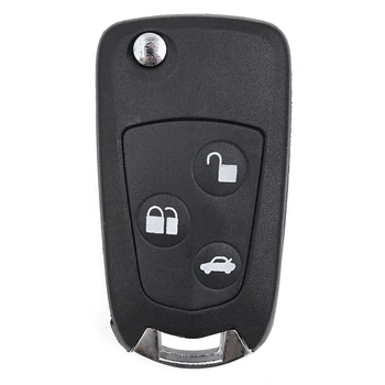 Keyecu Modificat Flip Key Remote Shell Caz Fob Capac Carcasa 3 Butoane cu HU101/FO21 Lama pentru Ford C-Max, Fiesta, Focus, Galaxy