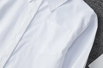XS-5XL Femei Vara Slim V Neck Maneca Lunga Tricou Fete Alb Topuri JK Uniformă Școlară Bluze Student Haine