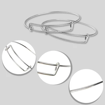 100buc Extensibil Gol Brățară Bratari Reglabile Sârmă Bratari pentru DIY Bijuterii de Argint de Culoare