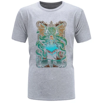 Designer tricou Barbati Asteptare Cthulhu Lovecraft Bumbac Maneci Scurte T Shirt Deep Sea Monster Caracatiță Tricou Slim Fit Om Tee