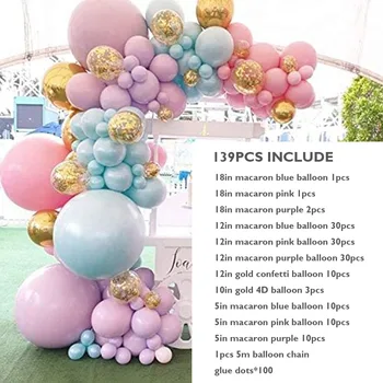 139pcs Macaron Balon Lanț Kit Oh Baby shower Băiat sau Fată Balon Arc Kit Balon Ghirlanda Este prima mea zi de naștere baloane Set