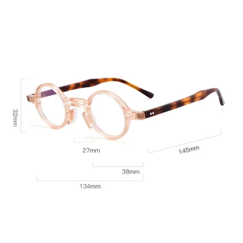 Brand De Lux Acetat Mici, Rotunde, Pahare Cadru Bărbați Femei Vintage Optice Miopie Manual Ochelari Cadru Retro Ochelari