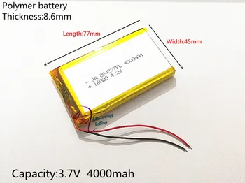 3,7 v litiu-polimer baterie de 4000 mah 864577 mobile de alimentare tableta de 7 'tabletă
