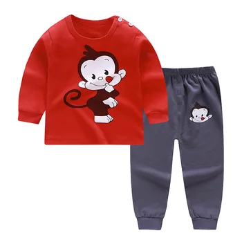 Copii pentru Copii de Toamna Pijamale, Haine pentru Copii Set cu Mâneci Lungi Tricou+pantaloni Desene animate 2 buc Sleepwear Costum WT123