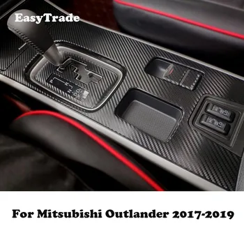 Fibra De Carbon Consola Centrala Schimbătorului De Viteze Capacul Panoului De Autocolante Tapiterie Pentru Mitsubishi Outlander 2017 2018 2019 Accesorii Auto