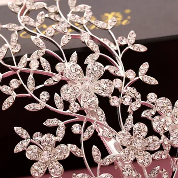 HIMSTORY Rafinat de Design Floral Ramură Pieptene Austriac de Cristal Accesorii de Par Mireasa Ac de păr de Păr de Nunta Bijuterii