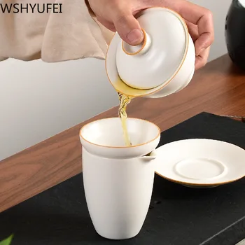 Tradițiile chineze gai wan set de ceai ceramica set de Ceai Set de Ceai gaiwan ceai de portelan set de oale pentru călătorie Frumoasă și ușor fierbător