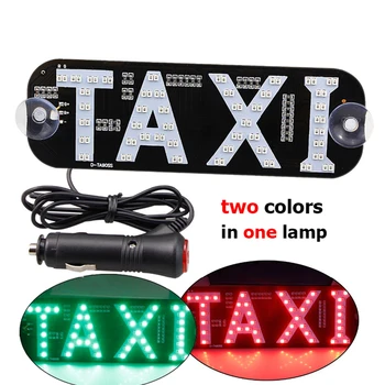 GEETANS 1buc NOU Taxi Led-uri Auto de Parbriz Taxi indicator Lampă Super-Luminos LED Parbriz Taxi Lumină Lampă de 12V Rosu Verde Dublă de culoare