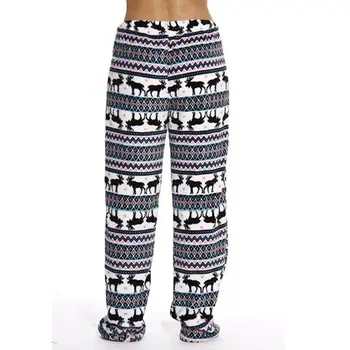 Femeile Crăciun Pantaloni De Pijama Moale Animale Imprimate Somn Pantaloni Largi Casual Cordon Pijamale De Noapte Pantaloni Lungi