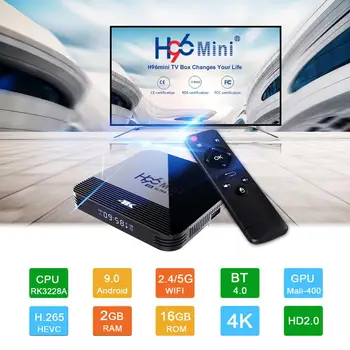 H96 mini Smart Android 9.0 TV Box RK3228A 2GB 16GB 2.4 G/5G Dual wifi HD 4K Media Player Youtube BT4.0 H96mini H8 Set Top Box
