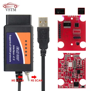2019 Original OBD2 ELM327 V1.5 Pic18f25k80 ELM327 USB FTDI chip cu comutator Pentru Forscan HS POATE/MS POT Instrument de diagnosticare Auto