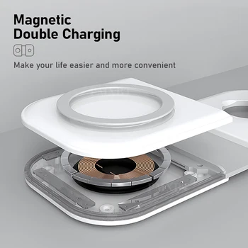 Mag Magnetic de Siguranță Wireless Duo-Incarcator Pentru Apple iPhone 12 Mini-12 Pro Max Rapid de Încărcare Tampon Pentru Aer Păstăi Ceas Pliabil Suport