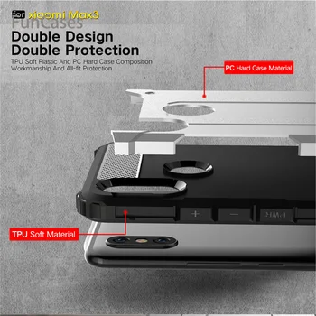 Pentru Xiaomi Mi Max 3 Capac Caz Greu de Lux Accidentat Hibrid Armura Silicon Slim TPU Montate Caz pentru Xiaomi Mi Max 3 km husa