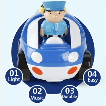 Desene animate Masina RC Jucărie Cu Sunet și Lumină Copil Control de la Distanță Masina Drăguț Jucării RC Electric de Poliție Vehicule Pentru Copii Cadouri