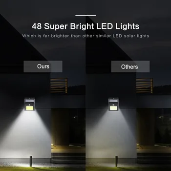 Solar baterie Reîncărcabilă 48 de LED-uri Solare Bec în aer liber lampa de Gradina Decor PIR Senzor de Mișcare Noapte de Securitate, iluminat exterior