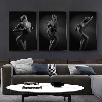 Sexy Nud Negri Femei Body Art, Pictura in Ulei pe Panza, Arta de Perete Postere, Printuri Poze de Perete pentru Camera de zi de Perete Acasă Cuadros