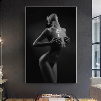 Sexy Nud Negri Femei Body Art, Pictura in Ulei pe Panza, Arta de Perete Postere, Printuri Poze de Perete pentru Camera de zi de Perete Acasă Cuadros
