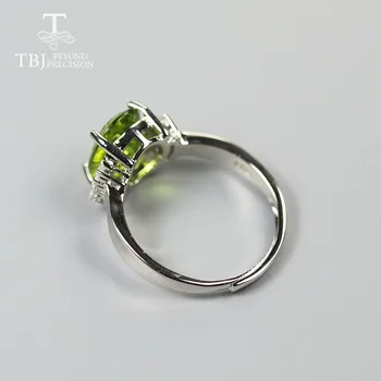 TBJ 2020, china Peridot Inel oval 9*11mm 3.9 ct verde natural gemtone bijuterii fine 925 siver pentru femei cadou frumos