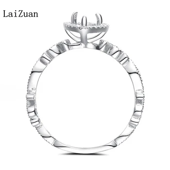 LaiZuan Pere 5x7mm Semi Monta Inelul de Logodna Cadru Solid 14k Aur Alb Certificate Diamante Rotunde Inel Femei Bijuterii de Epocă