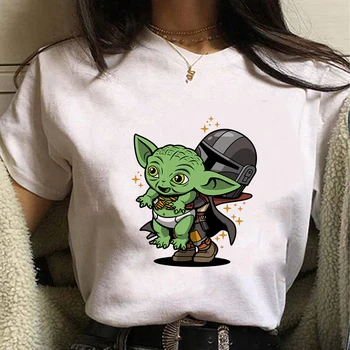 Copilul Yoda T Cămașă Bărbați Femei de Moda de Vara Casual Mandalorian Imprimat cu Maneci Scurte T-shirt Disney TV series Stil Harajuku Tee