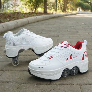 Patine cu rotile Pantofi pentru Copii Adulți Adidași Bărbați cu o Singură Roată și Dublu Roată Role Skate Pantofi Pantofi de Mers pe jos de Tenis