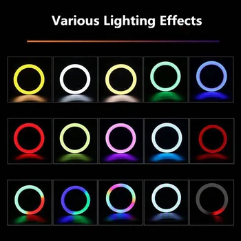 RGB Colorate 33cm LED-uri de Lumină Inel de Trepied Cu Telefon Clip Titularul Estompat Fotografie de Studio, Fotografie de Iluminat Ringlight Pentru Youtube