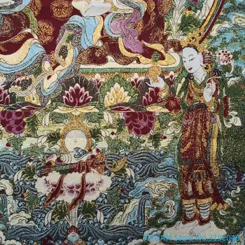 Master lianhuasheng Tibet statuie a lui Buddha religioase mătase Thangka brocart pictura aur pânză de mătase țesut broderie