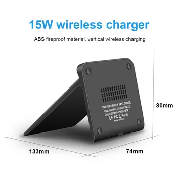 DCAE 15W Qi Wireless Charger pentru iPhone 11 Pro XS XR X 8 Inducție Rapidă Suport de Încărcare pentru Samsung S20 S10 Huawei, Xiaomi Mi 10 9