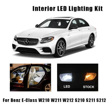 Alb Canbus LED-uri Becuri de Interior Hartă Dom Kit de Lumina Pentru Mercedes Benz E Class W210 W211 W212 S210 S211 S212 Lampa plăcuței de Înmatriculare