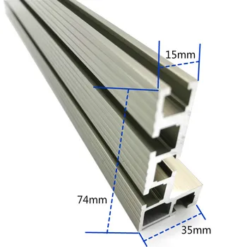 600/800 mm Profil Aluminiu Gard 74 mm Înălțime, cu T-piese și Alunecare Paranteze Gabaritul Mitra Gard Conector pentru prelucrarea Lemnului