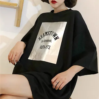 T-shirt Femei de Vară 2020 coreeană Stil Harajuku Pierde Toate-meci de Femei O-Gat Maneci Scurte Print Feminin de zi cu Zi la Modă Simplu