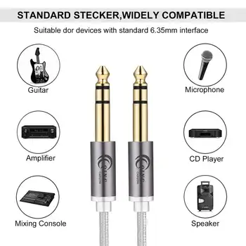 6.35 mm și 6,35 mm Stereo Cablu de 1/4 Inch de sex Masculin TRS Vorbitor Amp Cablu Nailon Împletite 6.5 mm Jack Cablu pentru Mixer Amplificator de Bass 6,35 mm