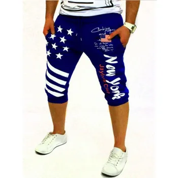 Comerțul extern de vânzare pantaloni scurti cu steagul American de imprimare de moda casual, pantaloni scurți pentru bărbați