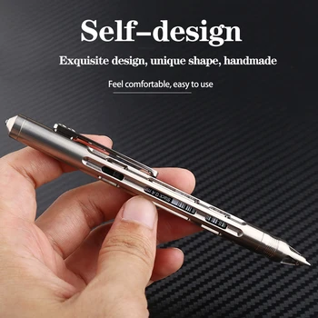 2-ÎN-1 de Titan TC4 Tactical Pen autoapărare Afaceri Scris Stiloul în aer liber EDC Instrument Cadou