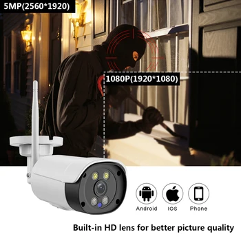 5MP Ip Wifi camera Camera de Supraveghere Video, Wi-fi Strada Baby Monitor de Securitate Cctv de Exterior