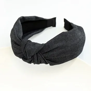 De Vânzare fierbinte Nou Denim Benzi Nod Hairband de Bază Simplu Stil Bentita pentru Femei Accesorii de Par