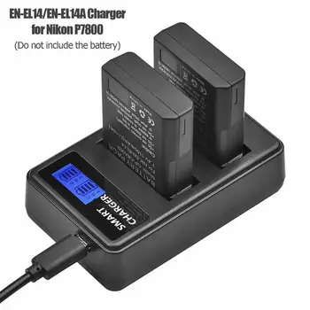 EN-EL14 EN-EL14A Port Dual USB Încărcător de Baterie Ecran LCD Inteligent de Încărcare a Bateriei de Andocare pentru Nikon P7800 P7700 P7100 P7000 D5600