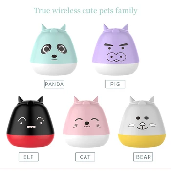Cele mai noi TWS Bluetooth Pisoi set de Căști fără Fir, Căști Mini-Căști Stereo Drăguț Căști Pisică, Urs Roz Gri Elf Porc Negru Violet