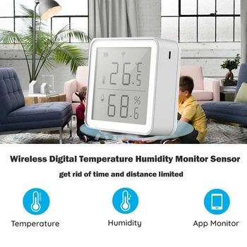 Tuya Smart WIFI de Acasă de Temperatură Și Senzor de Umiditate Cu LCD Ecran APP Rmote Control Inteligent Termometru Umiditate Metru