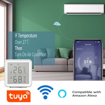 Tuya Smart WIFI de Acasă de Temperatură Și Senzor de Umiditate Cu LCD Ecran APP Rmote Control Inteligent Termometru Umiditate Metru