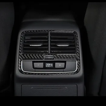 Styling Auto Din Fibra De Carbon Consola Cotiera Spate De Evacuare A Aerului Cadru Garnitura Pentru Audi A4 B9 2016-21 Scrumiera Panou Interior Accesorii