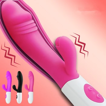 USB G-Spot Vibratoare Jucarii Sexuale pentru Femei Dildo Vibrator Rabbit Vaginal, Clitoridian masaj Realist Penisul Sex Oral Erotic Jucarii